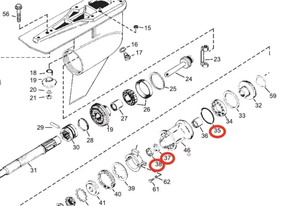Seal Kit for Mercruiser Lower Gearcase Unit (26-14077, 26-12224, 8M0142840, 8M0058390)