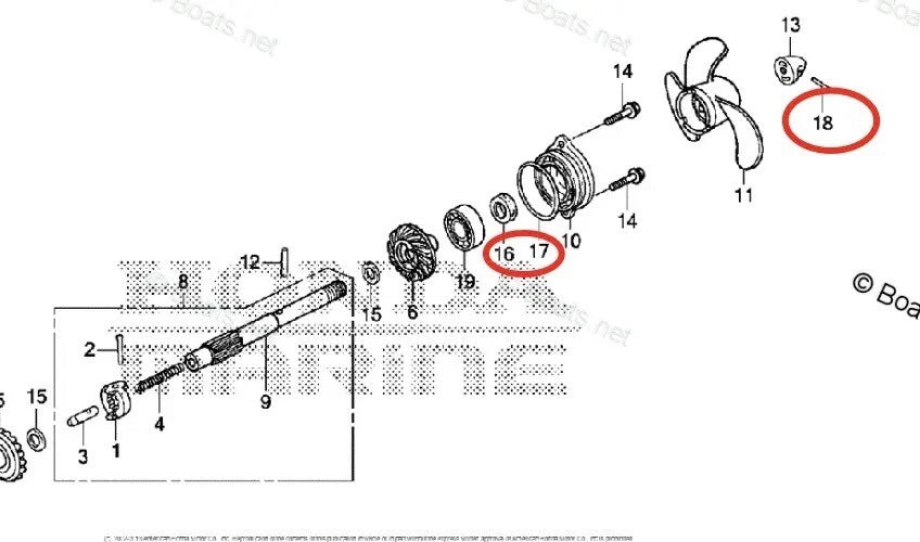 Lower Unit Seal Kit for Honda Outboard 4HP BF4 BF4.5 BF5 BF6 (N/A) 91351-ZV1-003