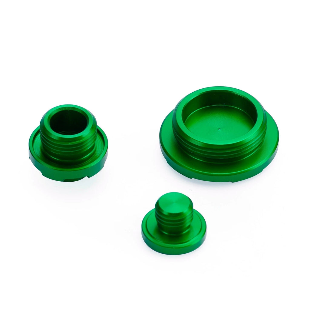 Crankcase Cover Oil Filler Plug Kit Green for Kawasaki KLX450R (2008–2015) T9