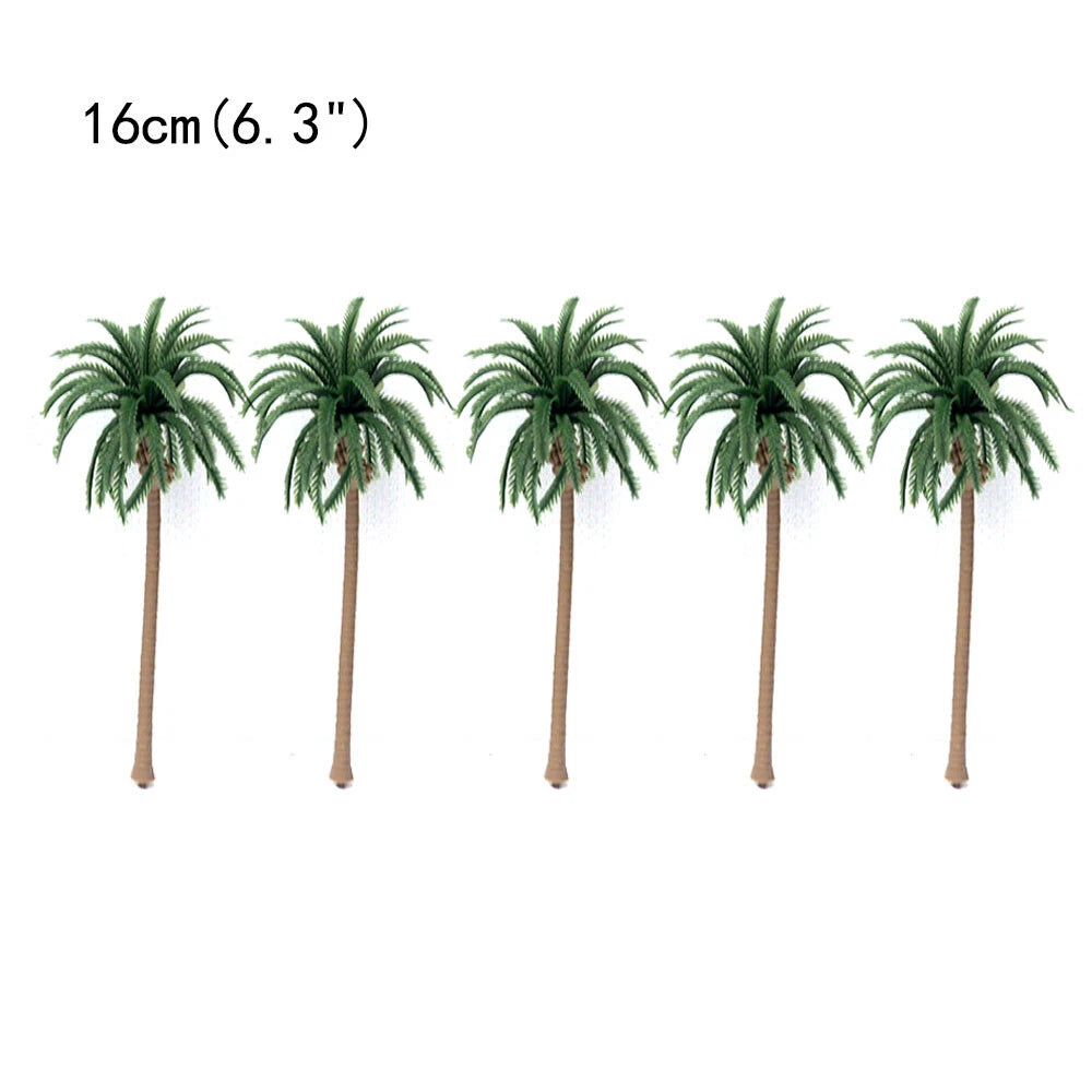 15Pcs Coconut Palm Tree Landscape Ornament for Garden Park Railroad