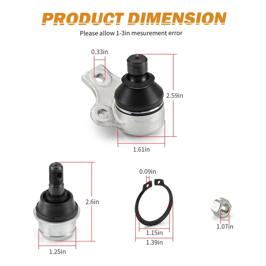 Upper & Lower Front Ball Joint Kit for Can-Am Outlander 650 (2013–2023)