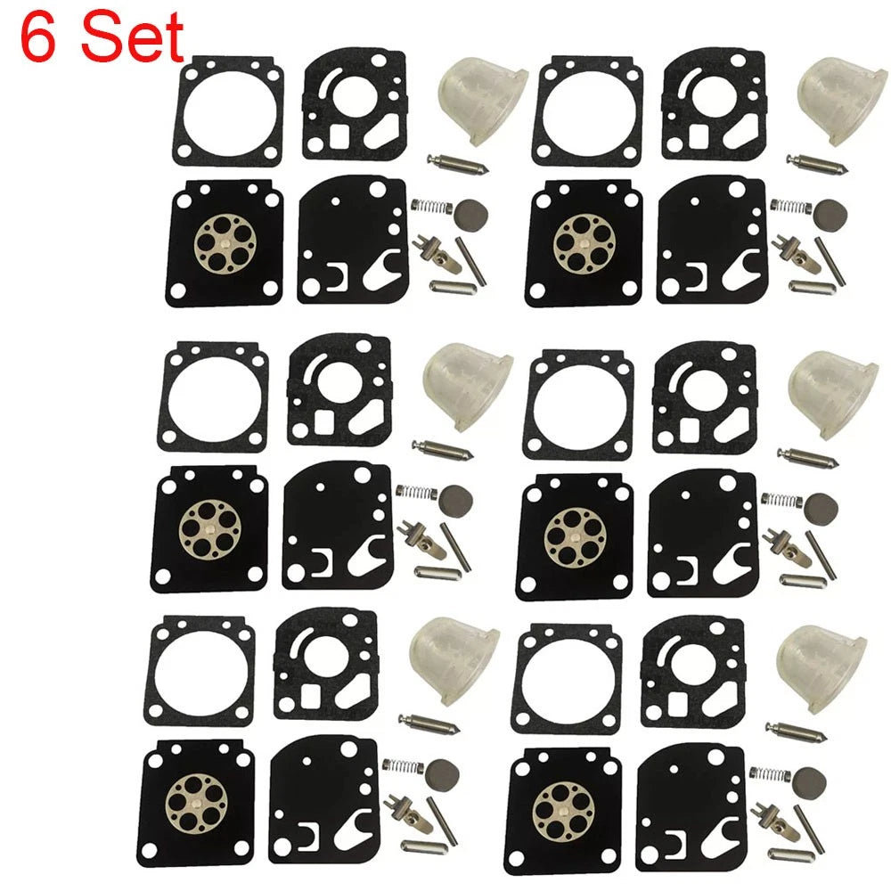 Set of 6 Carburetor Repair Kits for Zama RB-115 C1U-W18 C1U-W18A C1U-W24