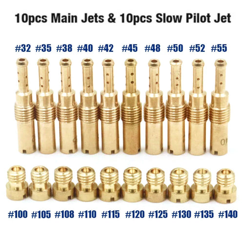 10x Carburetor Main Jet & Slow/Plot Jet Kit for PWK Keihin OKO CVK PE