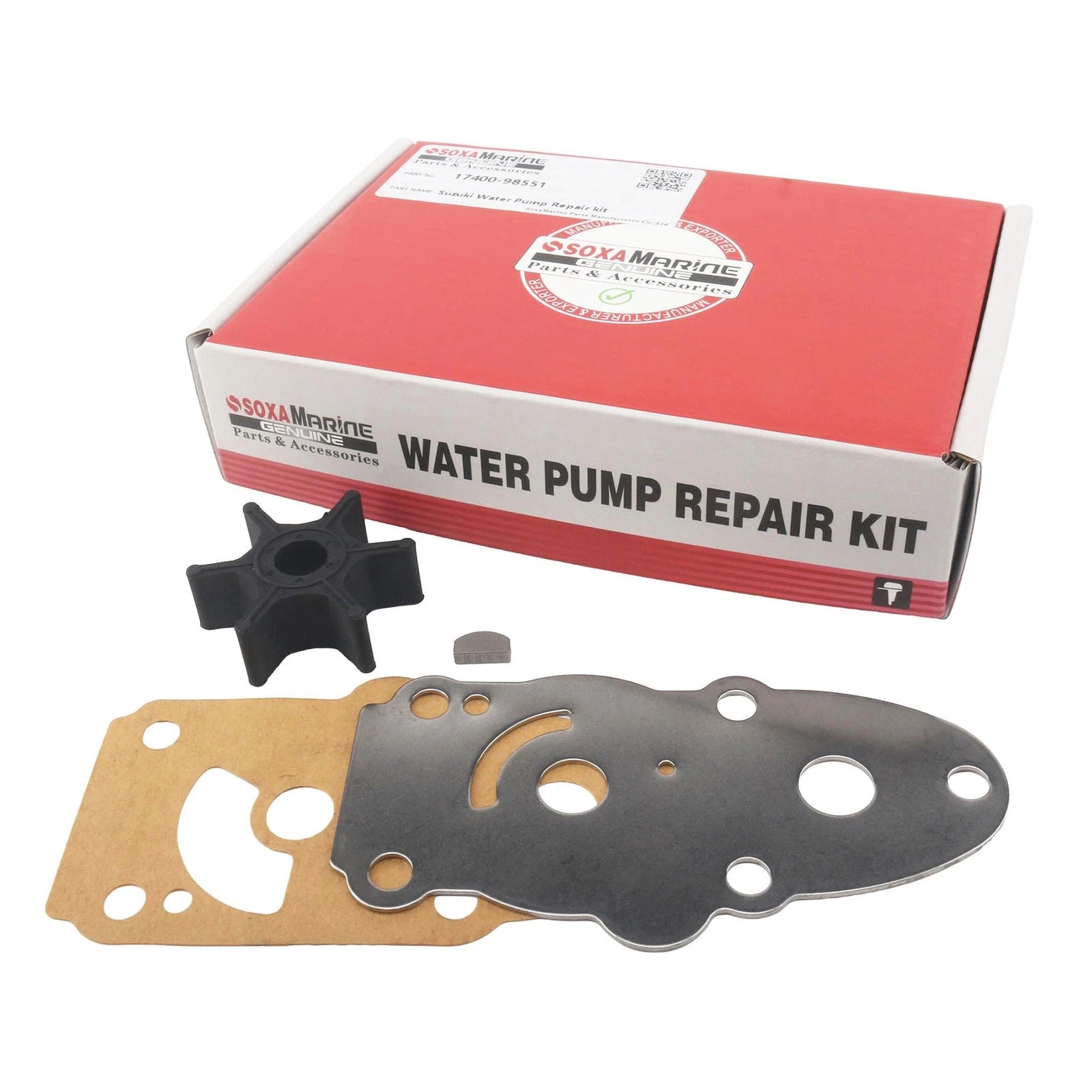 Water Pump Impeller Repair Kit for Suzuki DT 6 8 9.9 15 HP (1978–1999) 17400-98551 18-3259