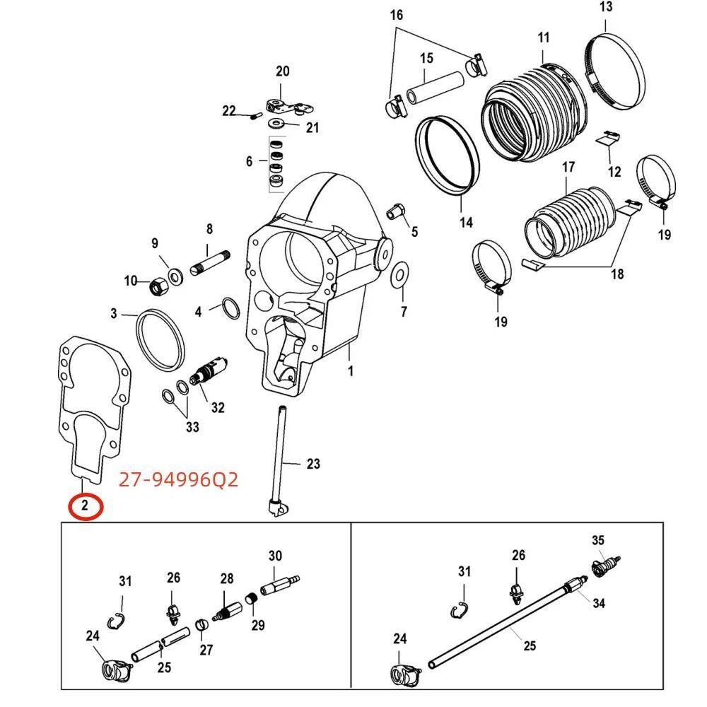 Bell Housing Gasket for MerCruiser Alpha One Gen II (1991–1997) 27-94996Q2