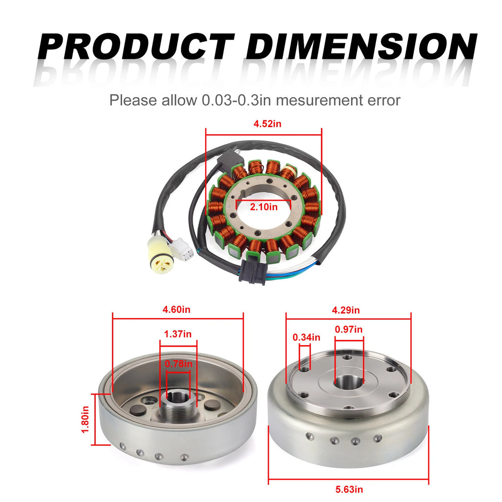 Stator & Flywheel w/ Gasket for Yamaha Rhino 660 YXR660F (2004–2007)
