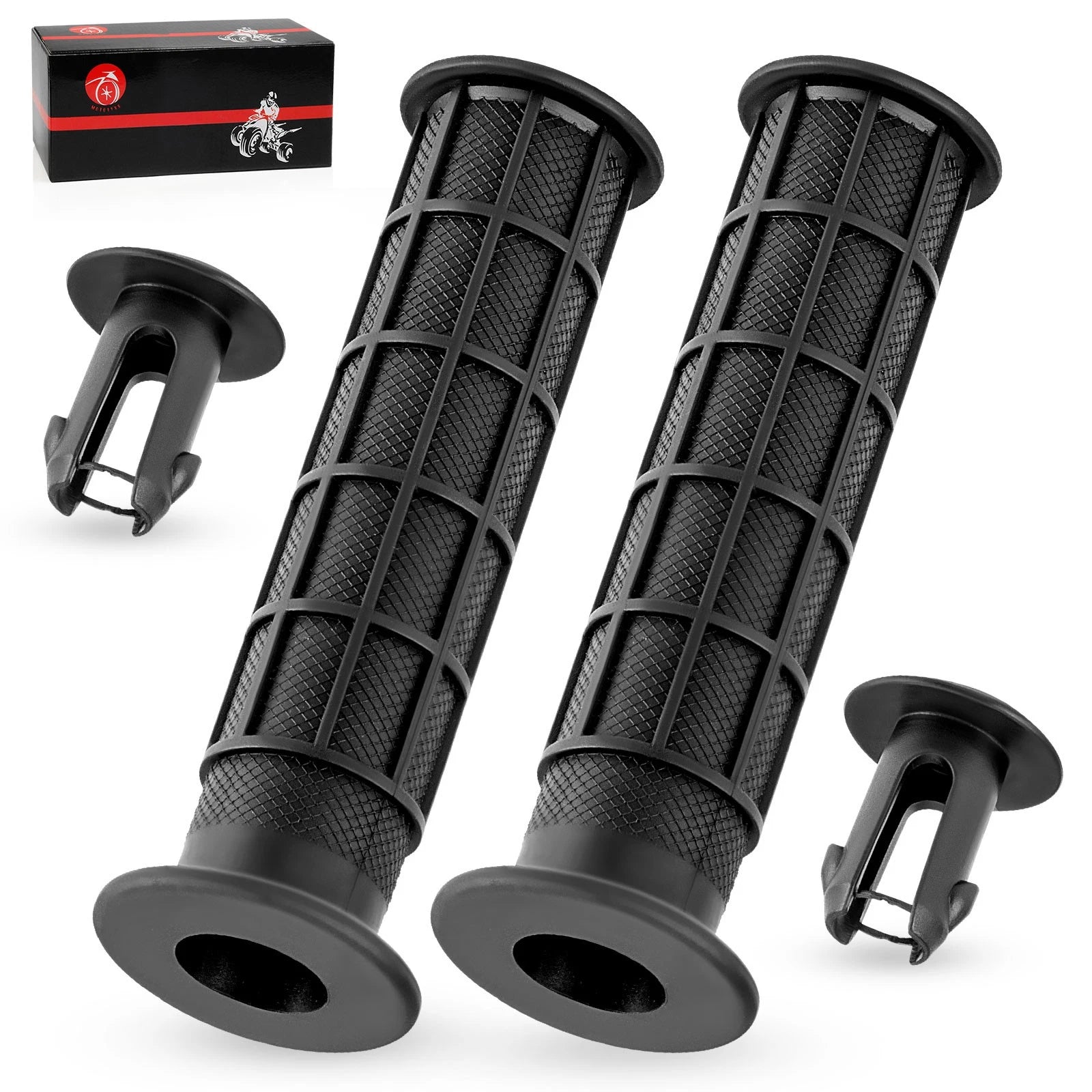 2pcs Handlebar Grips & Grip End for Honda Foreman Rubicon 500 520 (2005–2021)