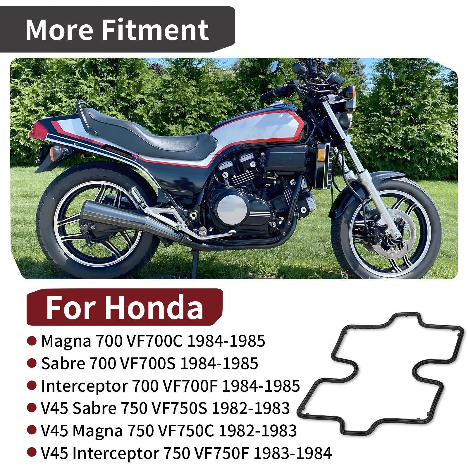 Cylinder Head Cover Gasket for Honda V45 Sabre Magna Interceptor 750 (1982–1983)