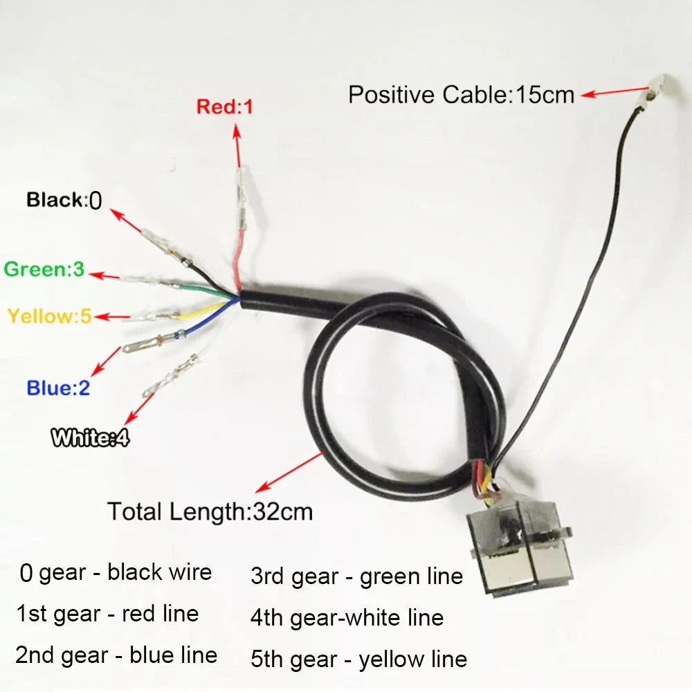 Blue LED Gear Indicator for Motorcycle (0-5 Level, Waterproof)