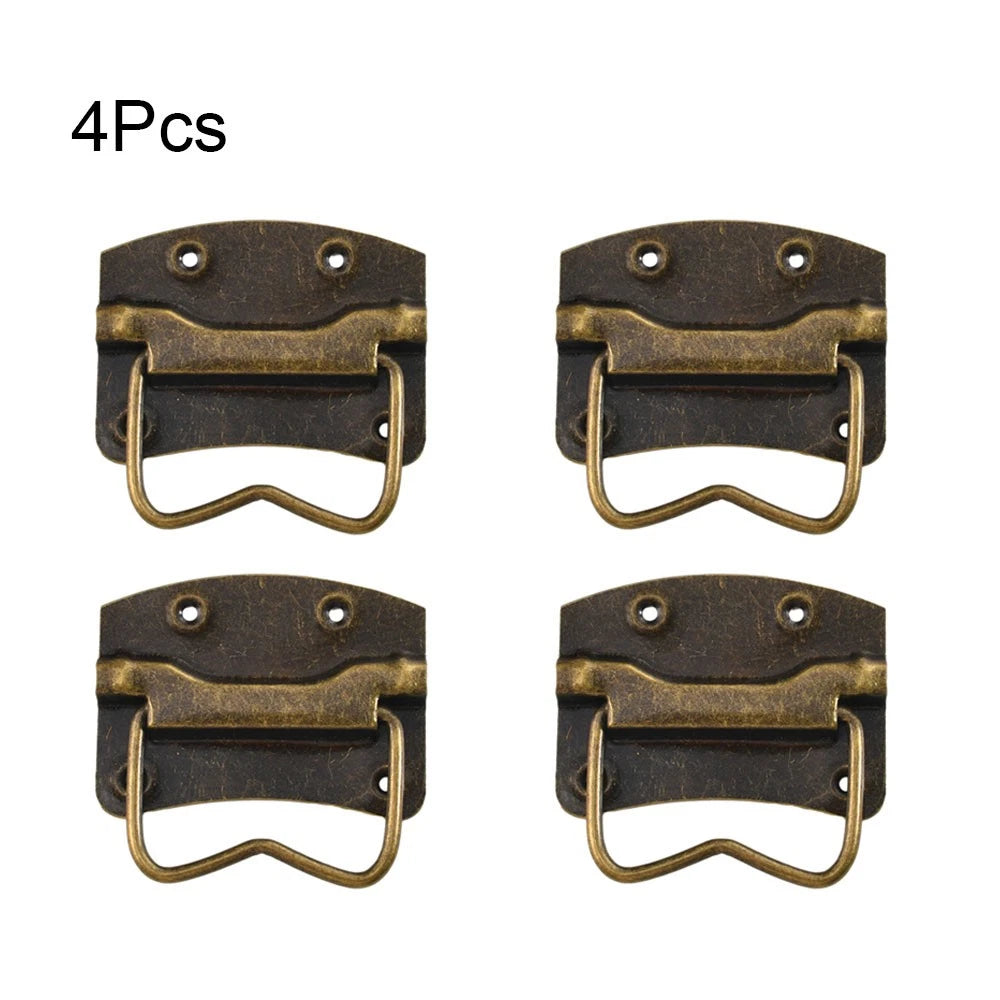 Set of 4 Antique Cabinet Pull Handles for Suitcase Toolbox Drawer