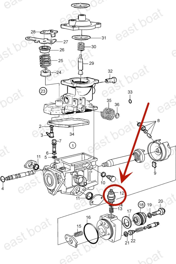 12V Stop Solenoid 876614 844187 for Volvo Penta Fuel Injection Pump (N/A)