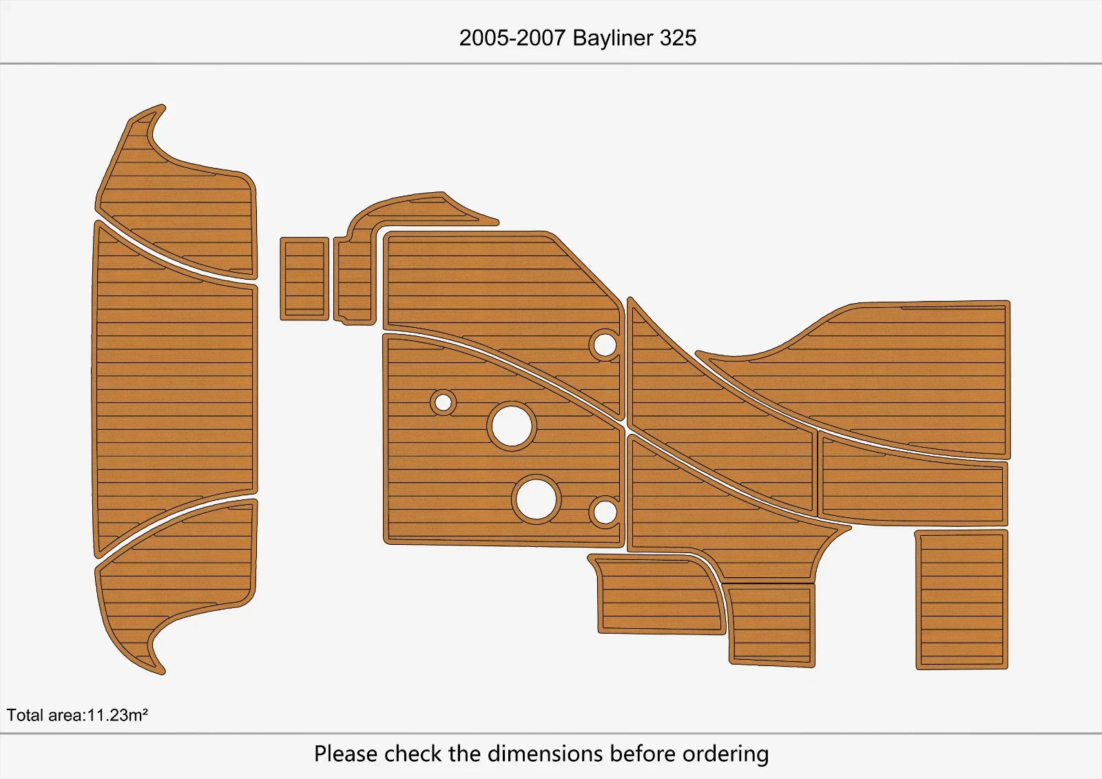 EVA Foam Teak Deck Flooring Mat for Bayliner 325 (2006)