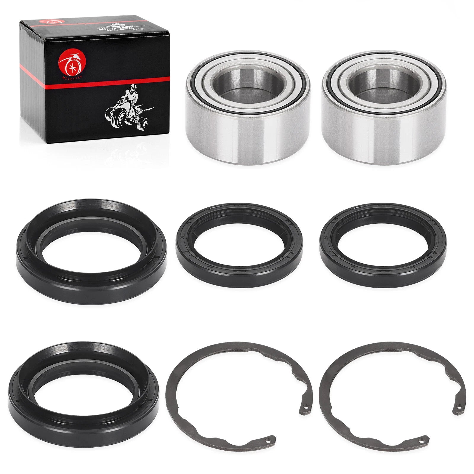 Front Wheel Bearing Seal Circlip Kit for Kawasaki Bayou 300 KLF300 (1989–2005)