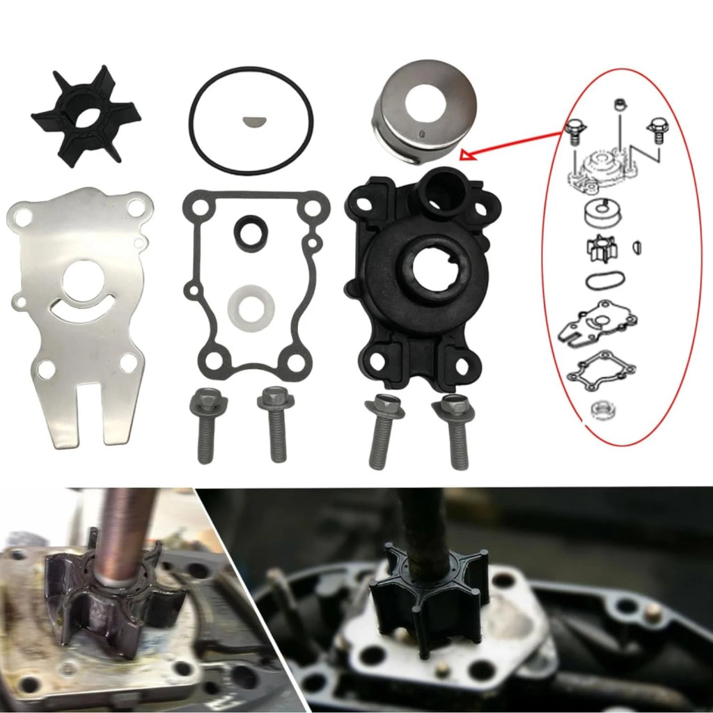 Water Pump Kit with Housing for Yamaha 40/50/60/C40/P40/C50/F50/P50/F60 (1995–Present)