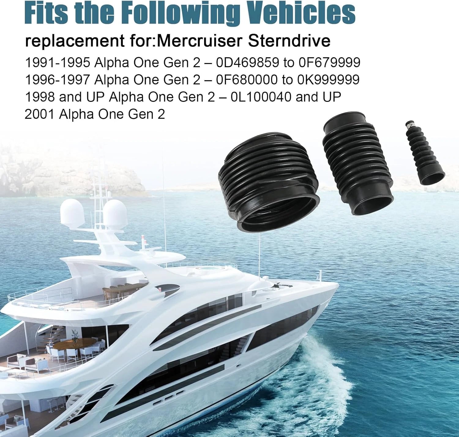 Transom Bellows Repair Reseal Kit for MerCruiser Alpha One Gen 2 (30-803099T1)