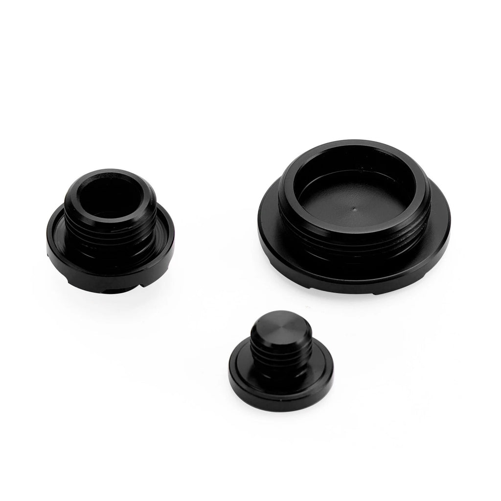 Black Billet Engine Plug Kit for Kawasaki KX250 KX250F KX450 KX450F (2009–2020)