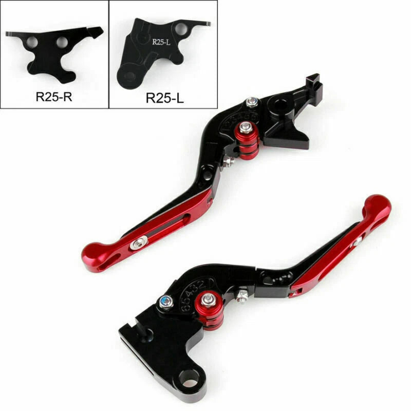 Adjustable Folding Brake Clutch Levers for Yamaha YZF R25 R3 (2014–2023) Red T9