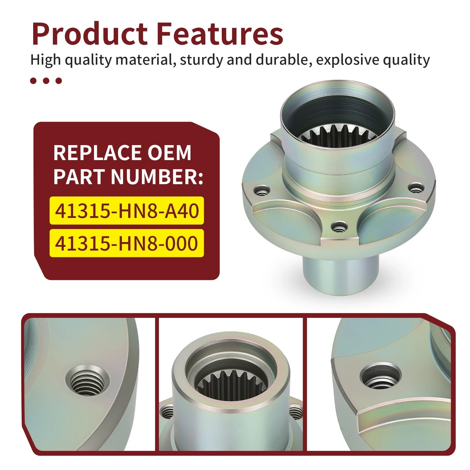 Rear Differential Pinion Joint for Honda Rincon 680 (2003–2006) 41315-HN8-A40 41315-HN8-000