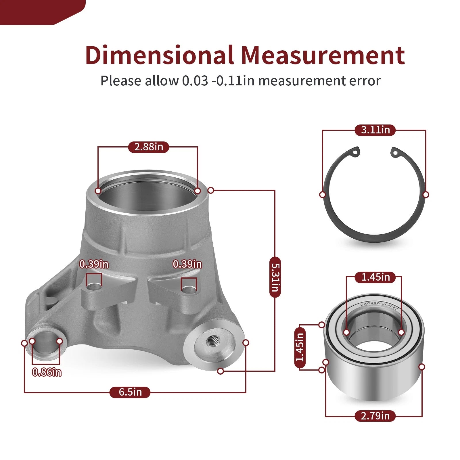 2X Rear Wheel Bearing Carrier 5135563 for Polaris Sportsman 500 HO (2008–2013)