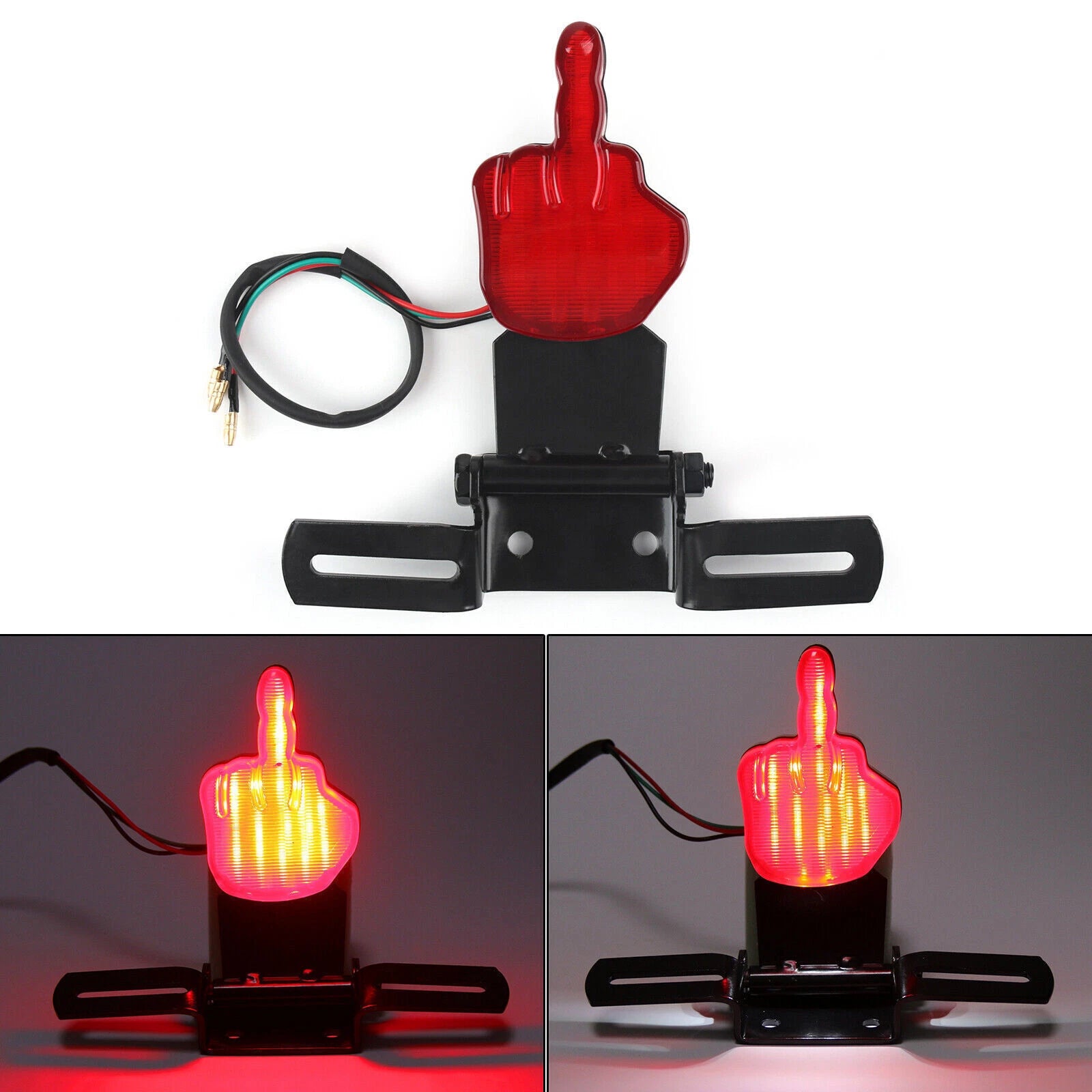 1x Middle Finger LED Break Tail Light for Chopper Bobber (T9)