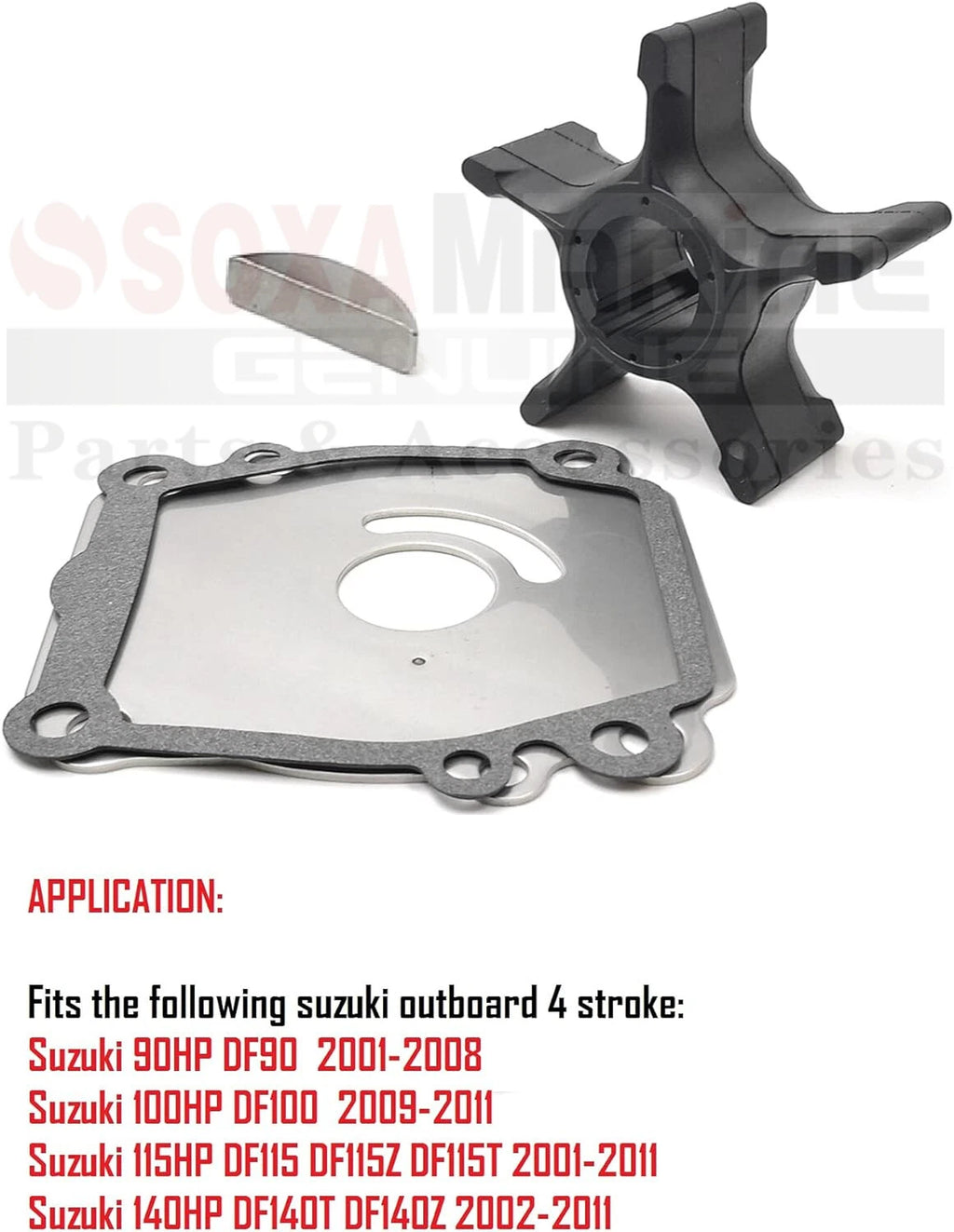 Outboard Water Pump Service Kit for Suzuki DF 90 115 140 HP (18-3258, 17400-90J00)