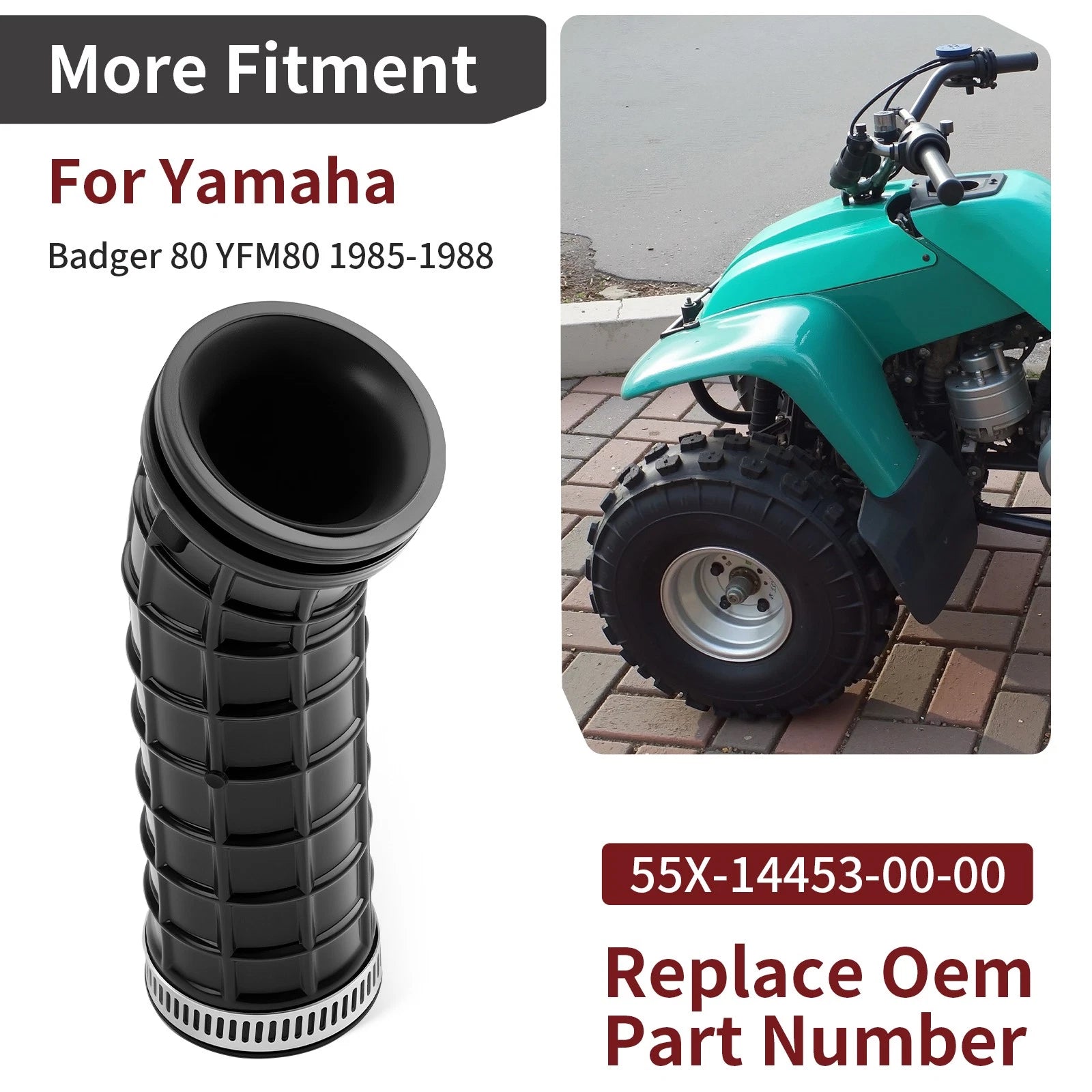 Intake Boot for Yamaha Badger 80 YFM80 (1985–1988) 55X-14453-00-00