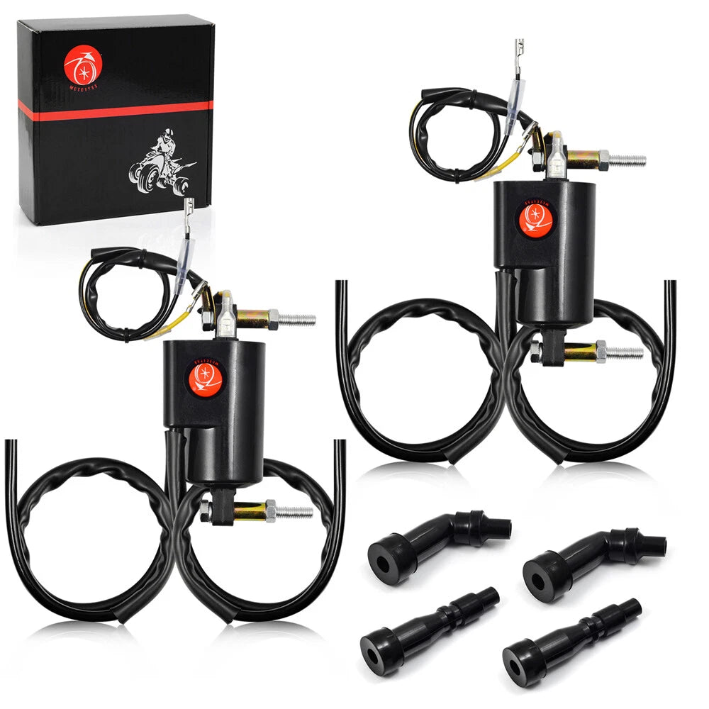 2X Ignition Coils with Caps for Honda Motorcycle Super Sport CB400F CB550F CB550K (1975–1978)