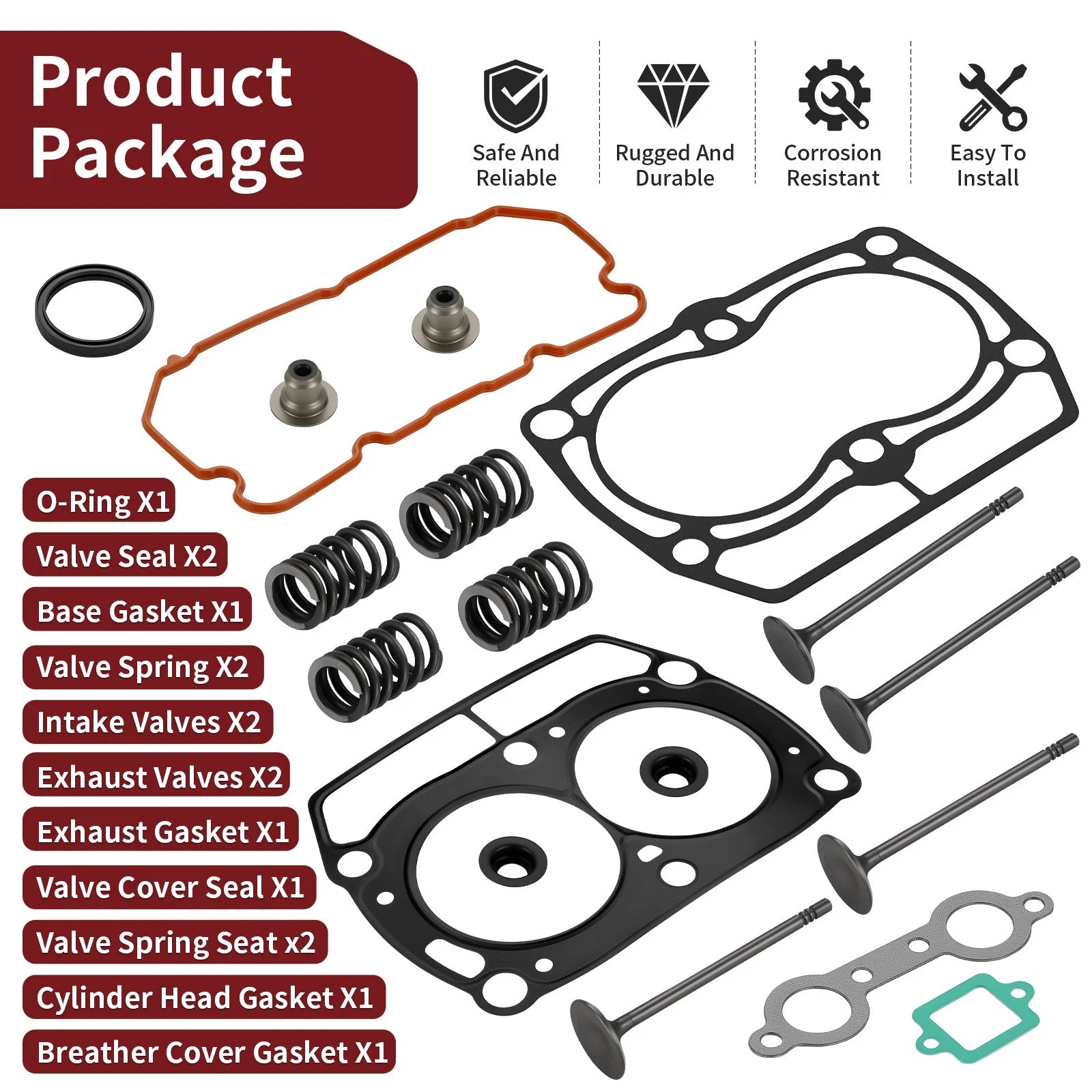 Top End Cylinder Gasket Kit & Valve Seals for Polaris Ranger 800 EFI (2013–2014)
