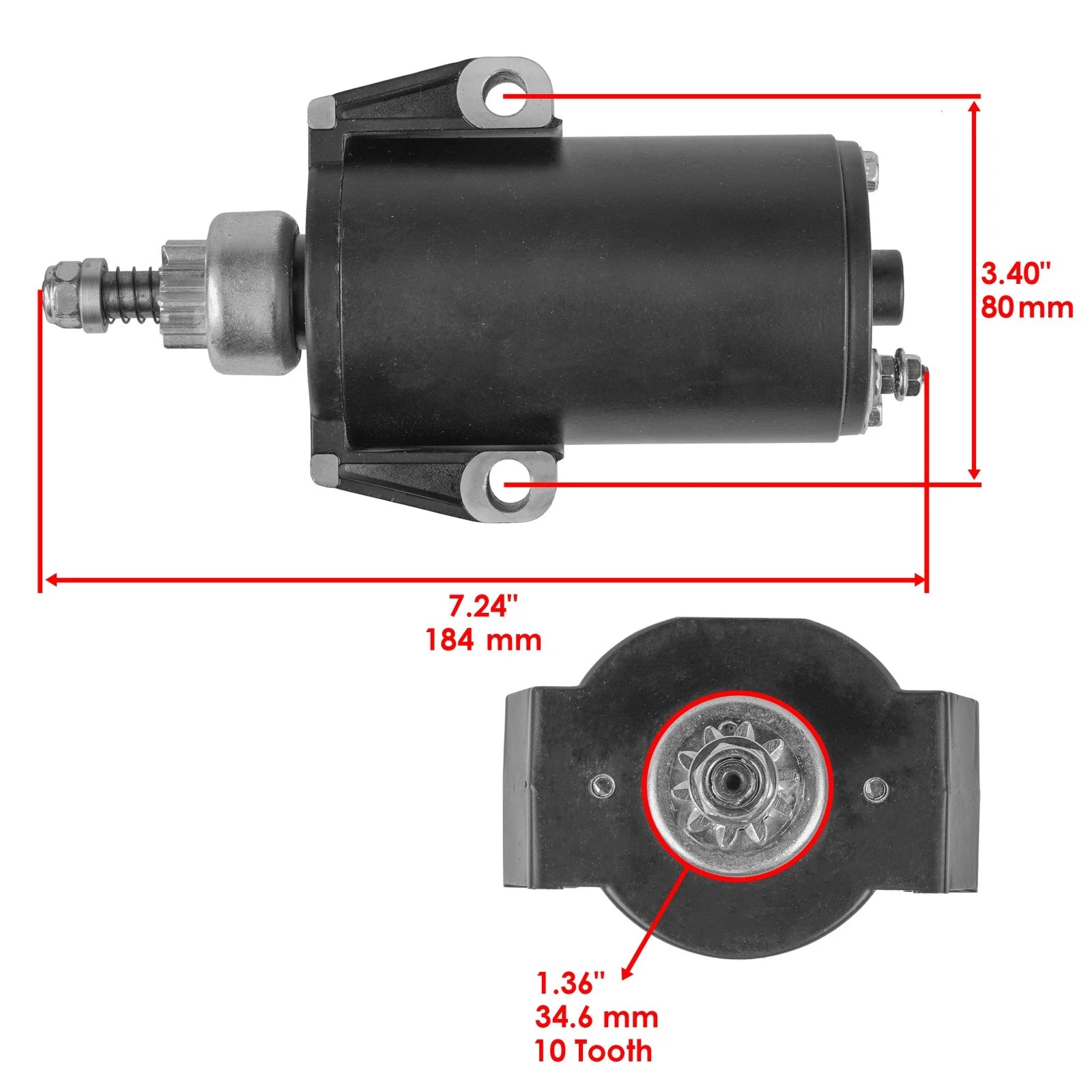 Starter for Mercury Outboard 15EH 15EL 15ELH (1992–2001)