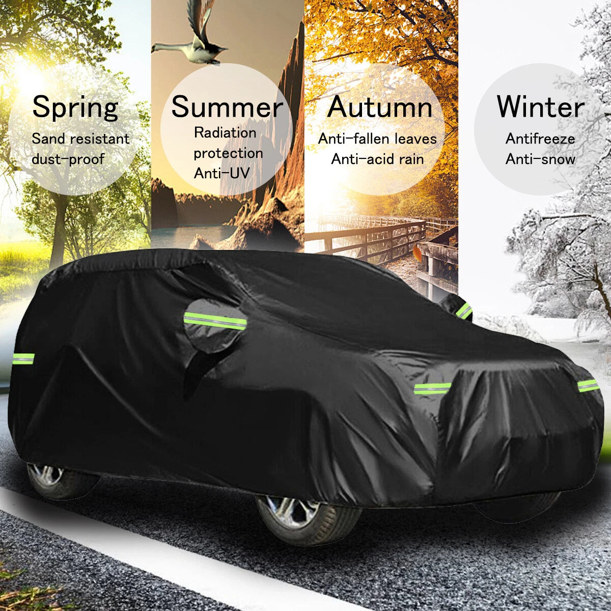 Waterproof Full Car Cover for Universal Fit (M-XXL) - UV, Dust, Rain Resistant