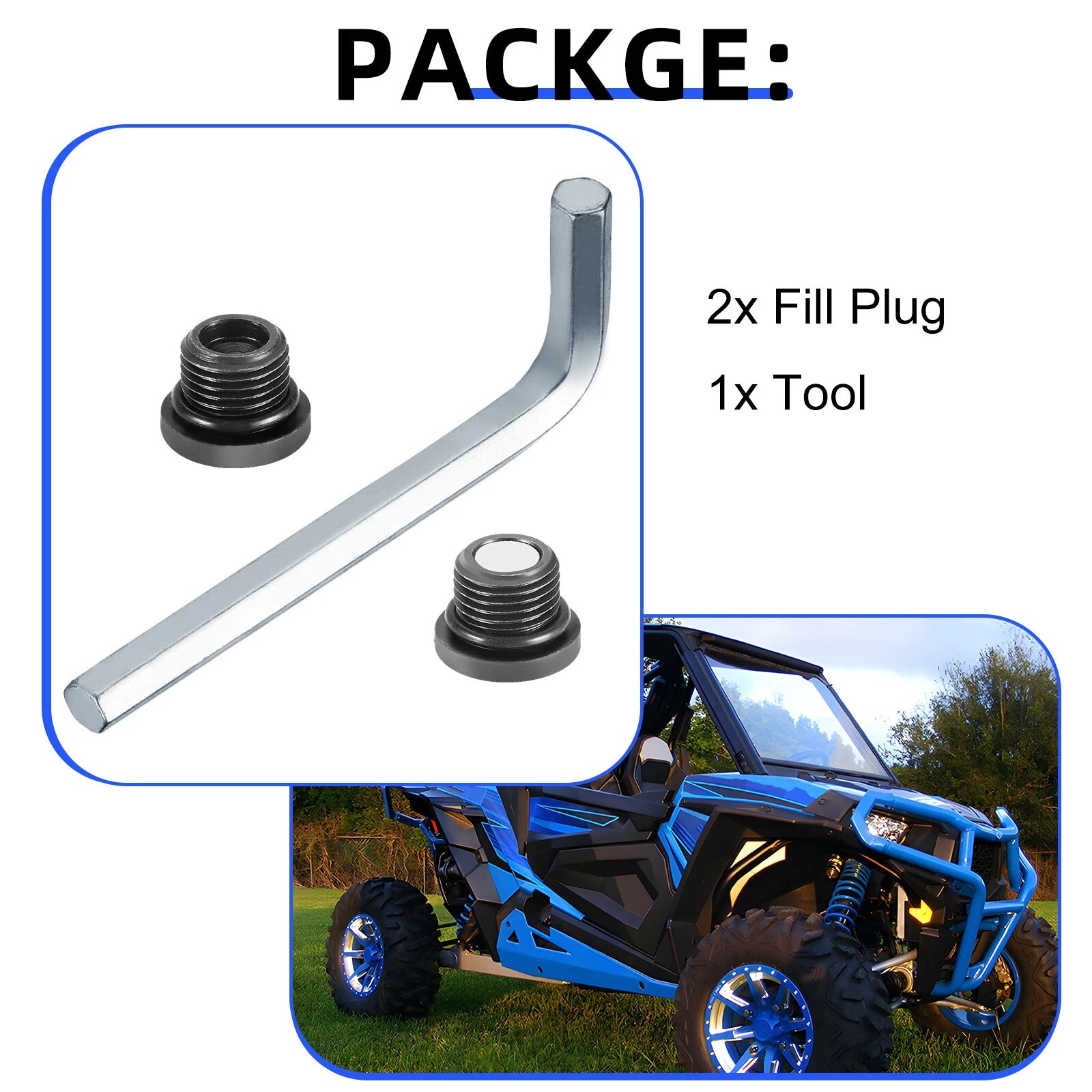 Front Differential Fill + Drain Plug Tool Kit for Polaris Scrambler 850 / XP 1000