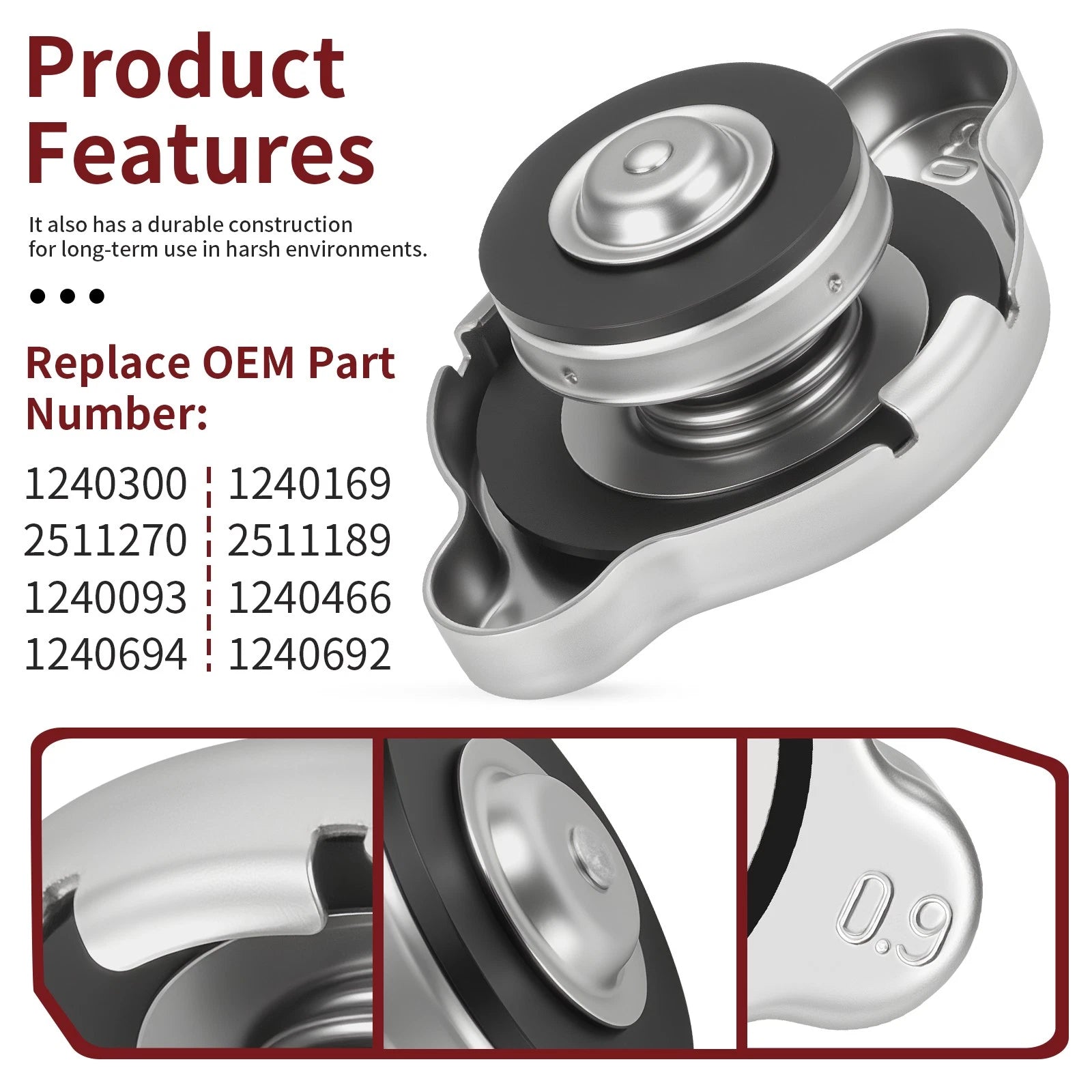 Radiator Pressure Cap for Polaris Ranger 900 (2013–2019) / Ranger 1000 (2017–2025)