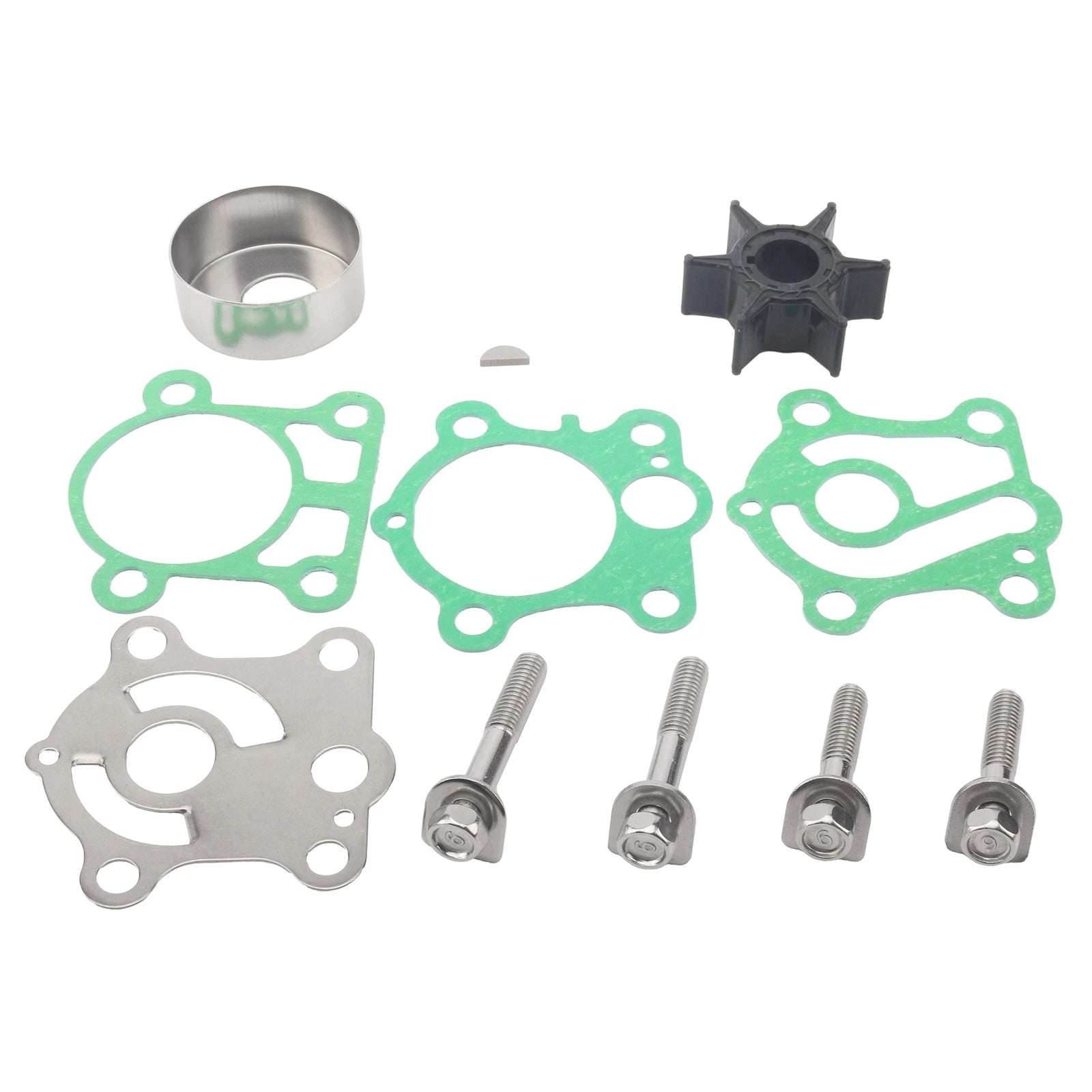 Water Pump Repair Impeller Kit for Yamaha 2-Stroke 25-30 HP Outboard (1990-2023)