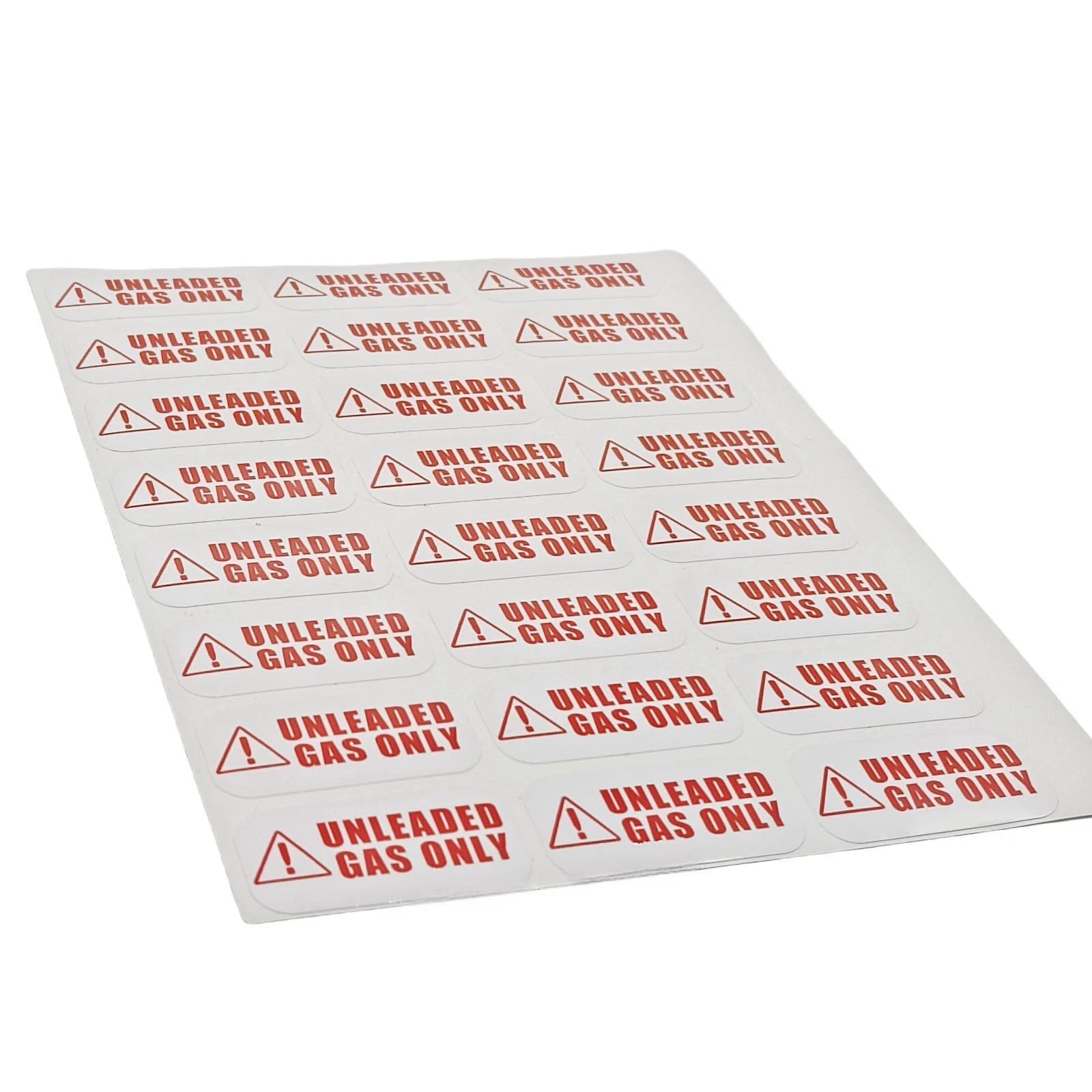 24X Unleaded Gas Only Stickers 1" x 2" Vinyl Labels for Fuel Type Warning
