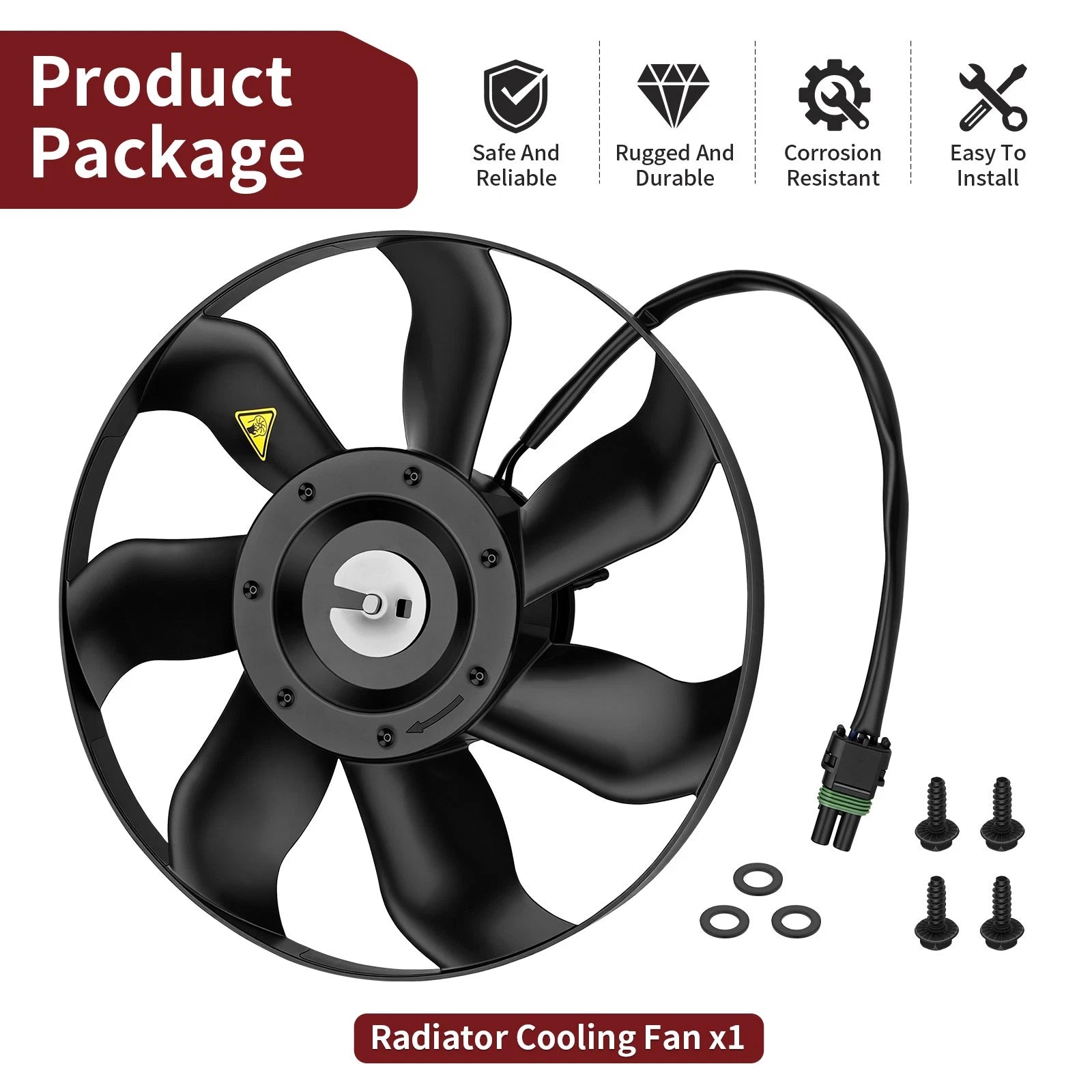 Radiator Cooling Fan w/ Bolts 709200564 for Can-Am Maverick Outlander (2013–2023)