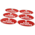 Set of 6 Gasoline Only Fuel Caution Warning Decals 2" x 4"