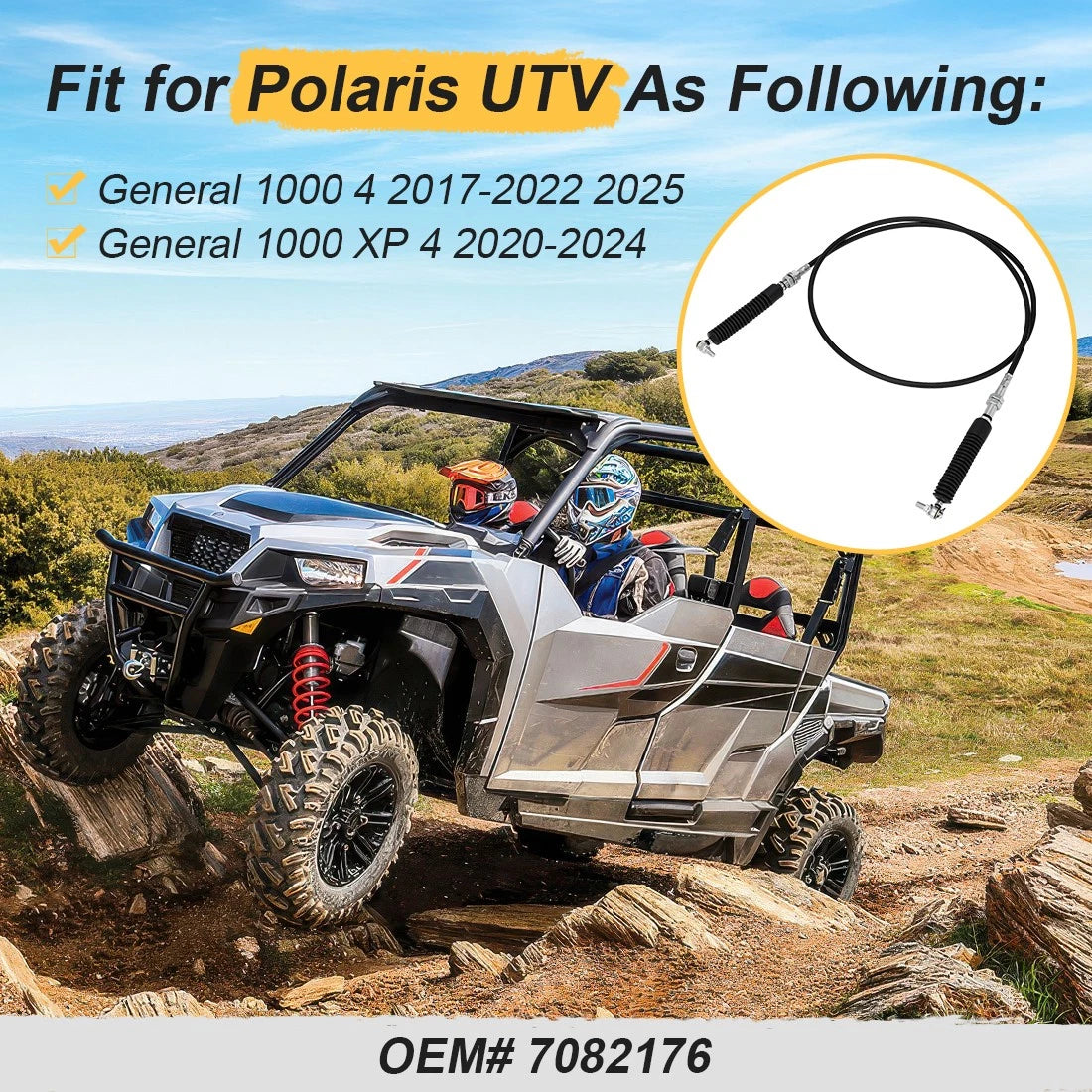 Gear Shift Cable for Polaris General 4 1000 XP 4 1000 (2017–2025) 7082176