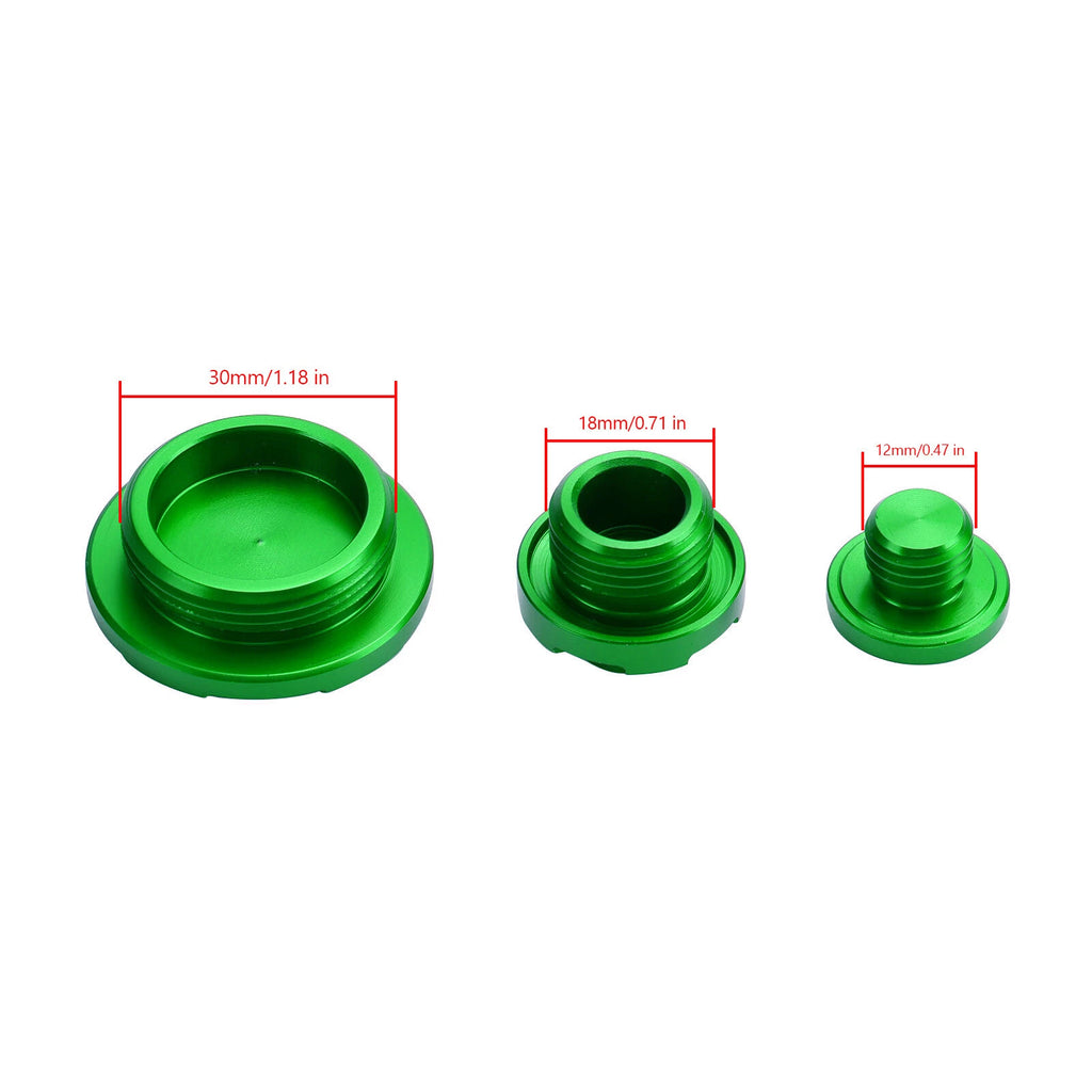 Crankcase Cover Oil Filler Plug Kit Green for Kawasaki KLX450R (2008–2015)