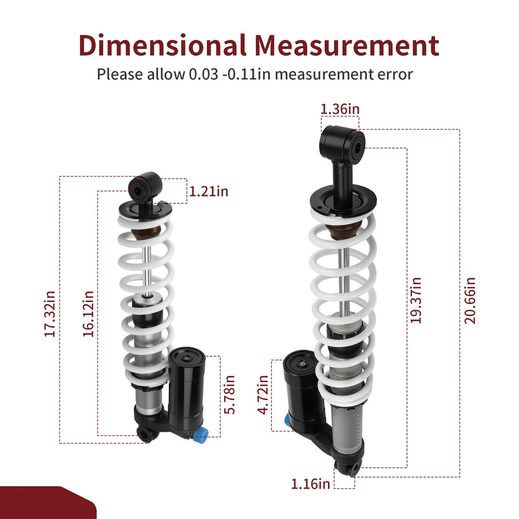 Front & Rear Air Shock Absorbers for Polaris Sportsman XP 1000 (2015–2025)