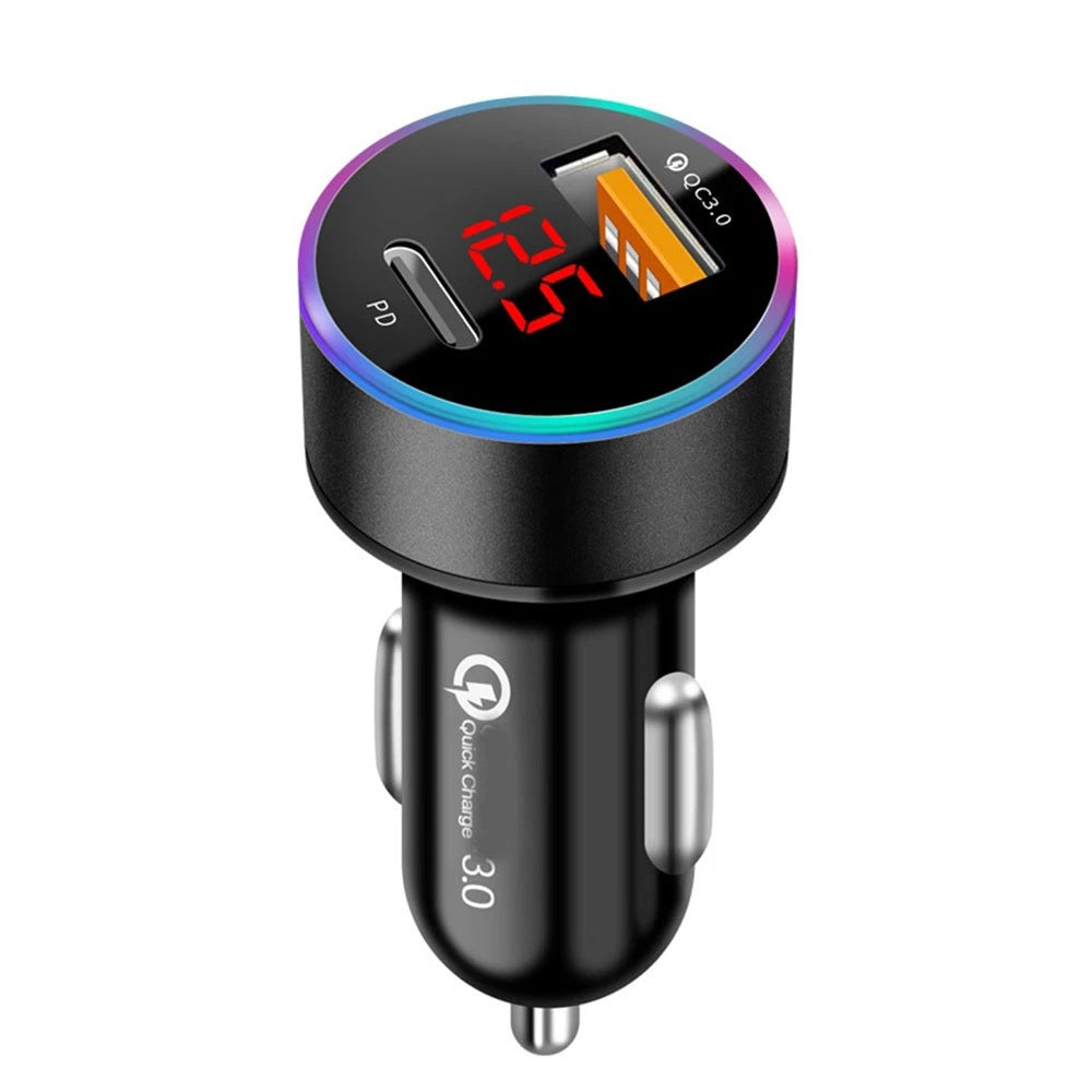 2X QC3.0 USB Type C Car Charger for SUVs Trucks (Cigarette Lighter Socket)