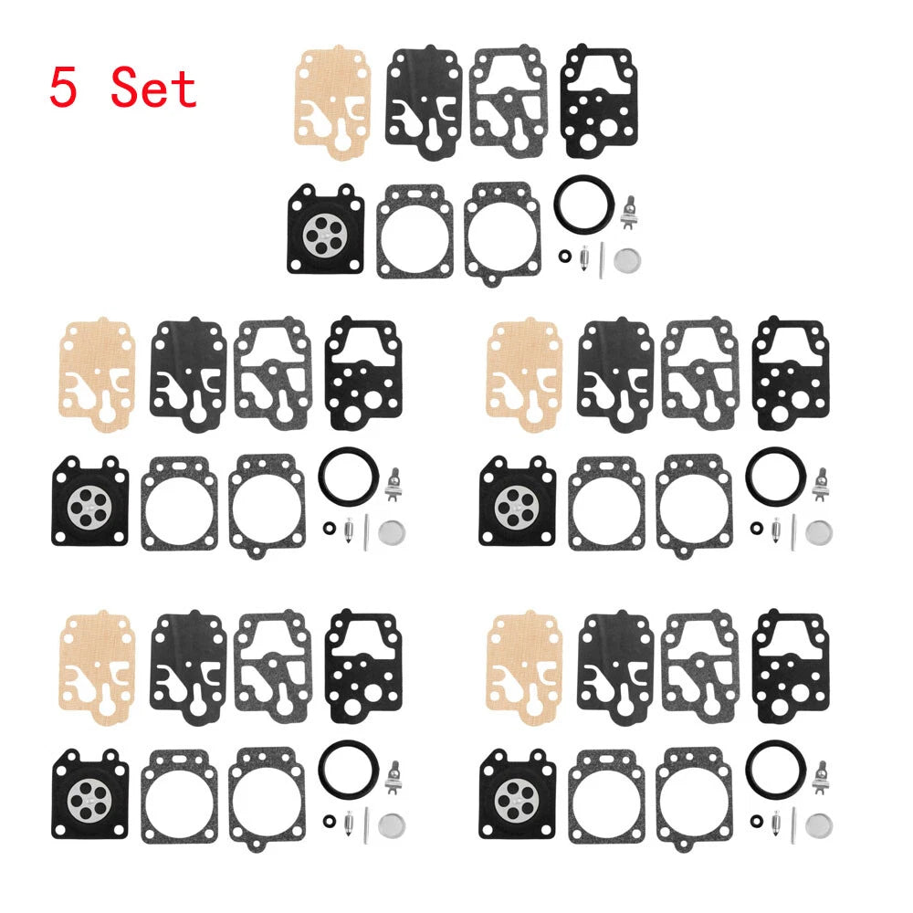 Set of 5 Carb Rebuild Kits for Walbro K20-WYJ, Homelite, Echo, Ryobi