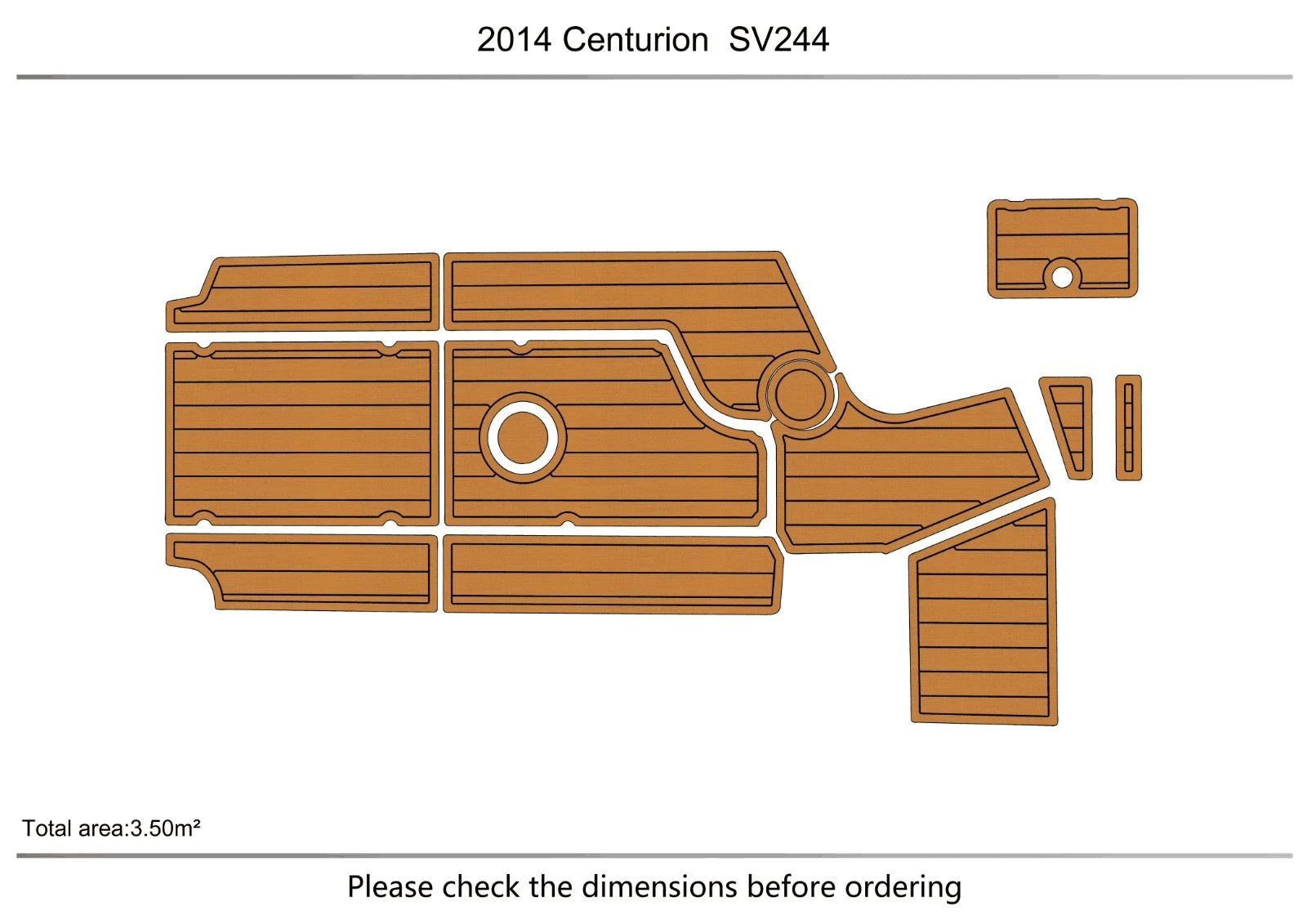 EVA Pads for Centurion SV244 (2013) - Faux Teak Flooring Mat