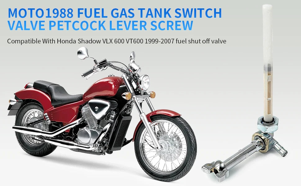 Fuel Valve Petcock & Lever Screw for Honda Shadow VLX 600 (1999–2007)