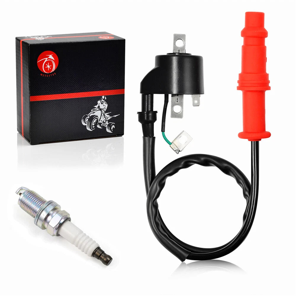 Ignition Coil & Spark Plug for Polaris Scrambler 500 4X4 2x4 (1997–2003)