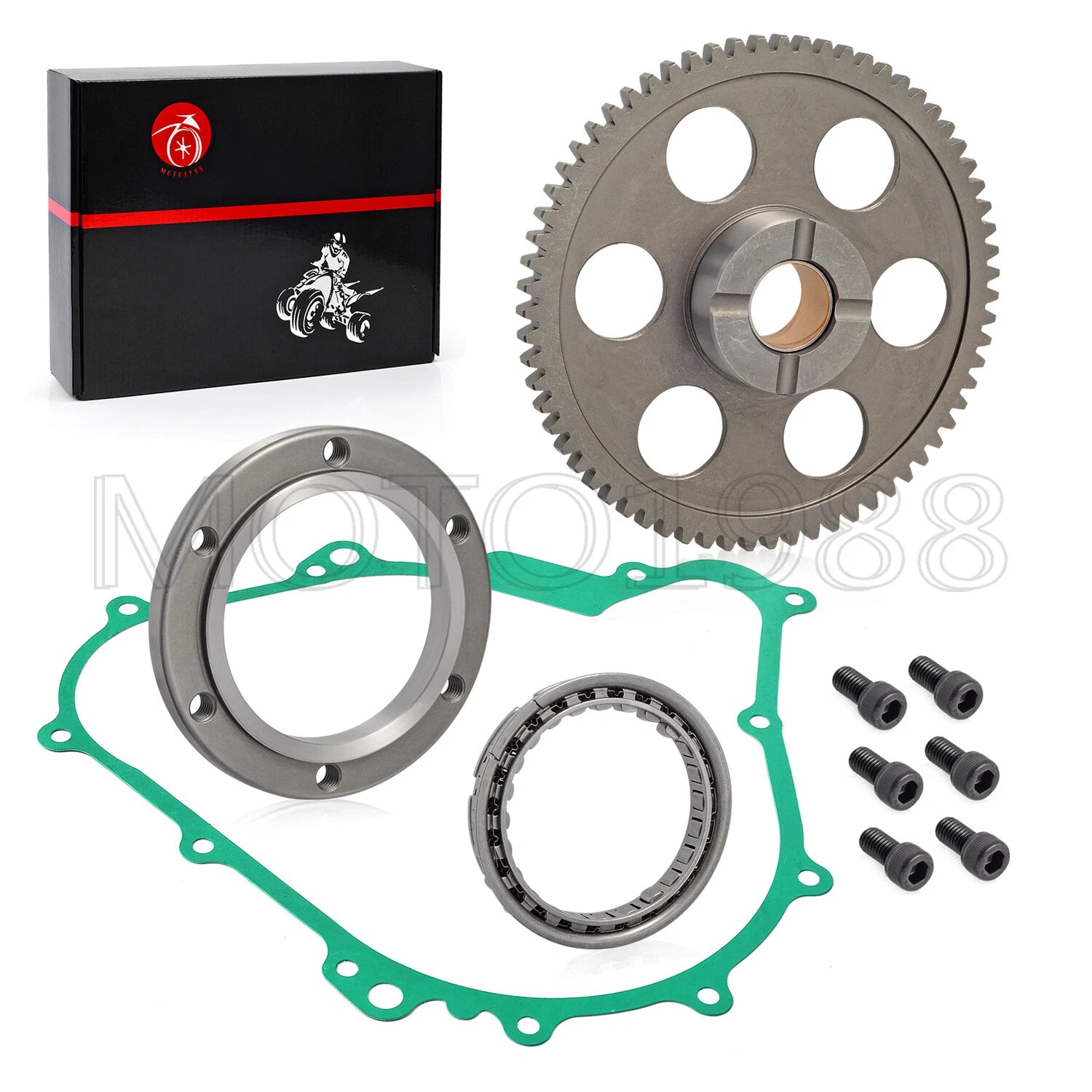 Starter Clutch Kit One Way Gear Bearing & Gasket for Yamaha Rhino Wolverine (2004–2019)