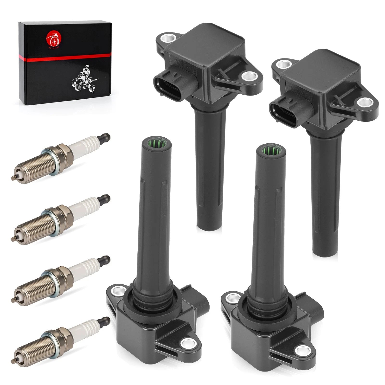Set of 4 Ignition Coils w/Spark Plug for Yamaha RX1800 AX190 SX190 (2012–2018)
