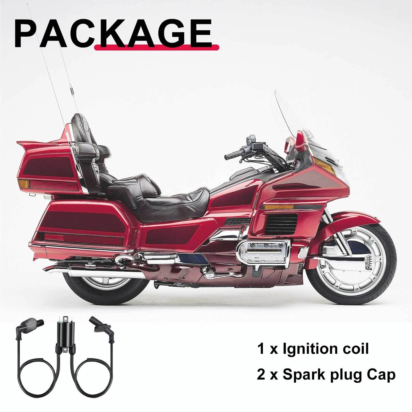 Ignition Coil & Spark Plug Cap for Honda GL1500 Gold Wing Valkyrie (1988–2003)