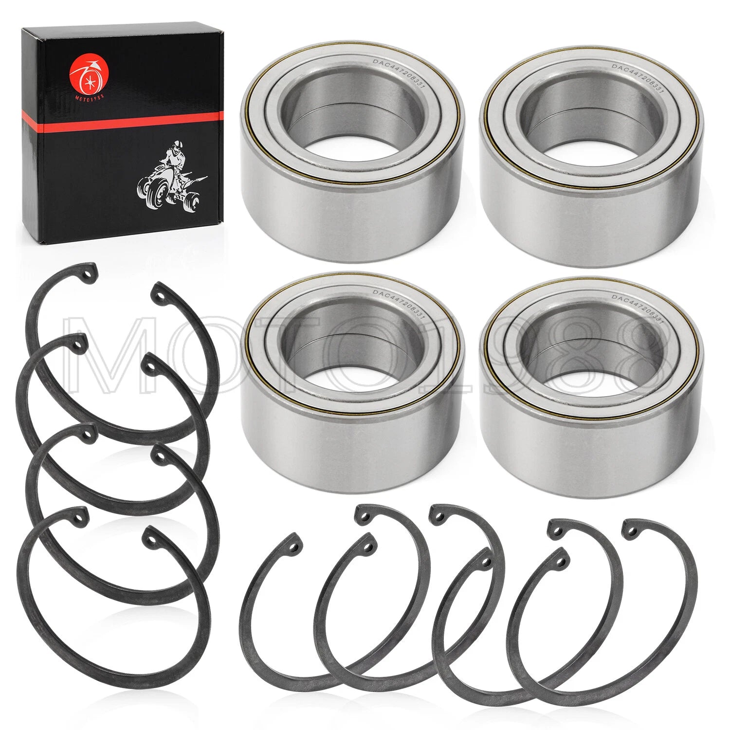 Front & Rear Wheel Bearings & Ring Clip for Polaris RZR 900 1000 (2011–2020)