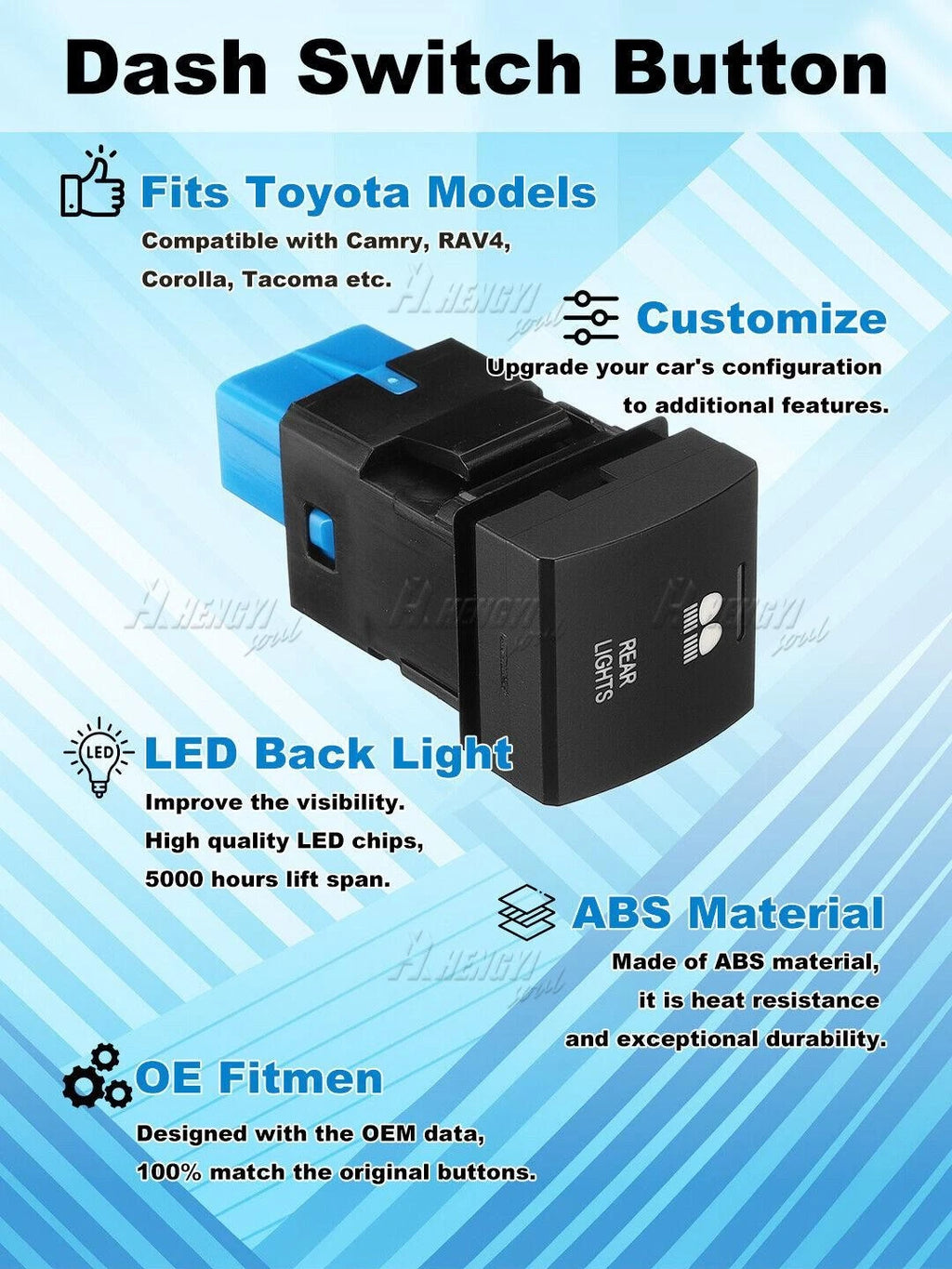 On-Off Light Bar Push Button Switch for Toyota (2010–2023)