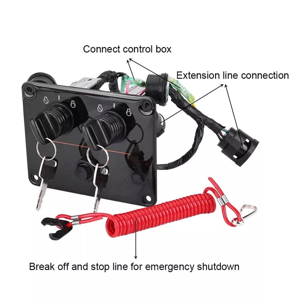 Dual Ignition Key Kill Switch for Yamaha Outboard 115-300HP (6K1-82570-11-00)